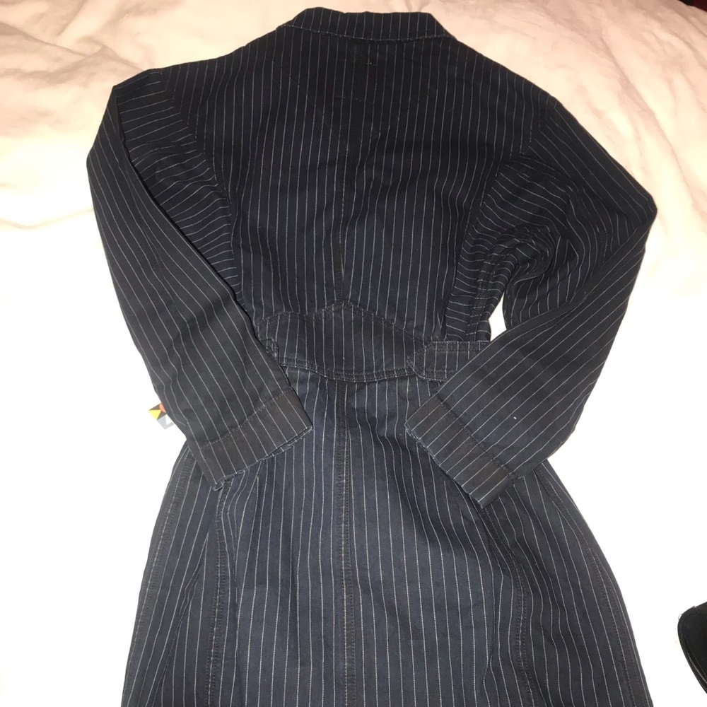 FINAL.NWT Jean Atelier Gia Pinstripe Wrap Dress - Picture 6 of 7